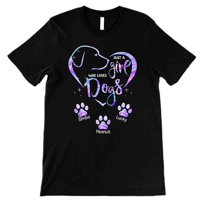 Apparel Colorful Dog Lovers Heart Paw Personalized Shirt
