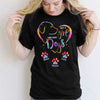 Apparel Colorful Dog Lovers Heart Paw Personalized Shirt