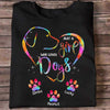 Apparel Colorful Dog Lovers Heart Paw Personalized Shirt Classic Tee / Black Classic Tee / S