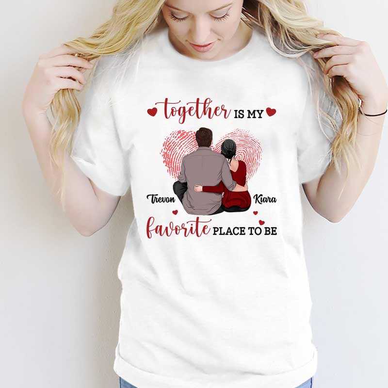 Apparel Couple Fingerprint Heart Personalized Shirt