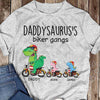 Apparel Daddysaurus Grandpasaurus Biker Gang Personalized Shirt Classic Tee / Ash Classic Tee / S