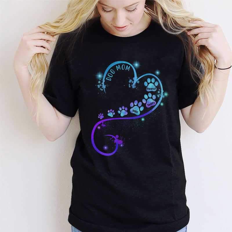 Apparel Dog Mom Heart Splash Personalized Shirt