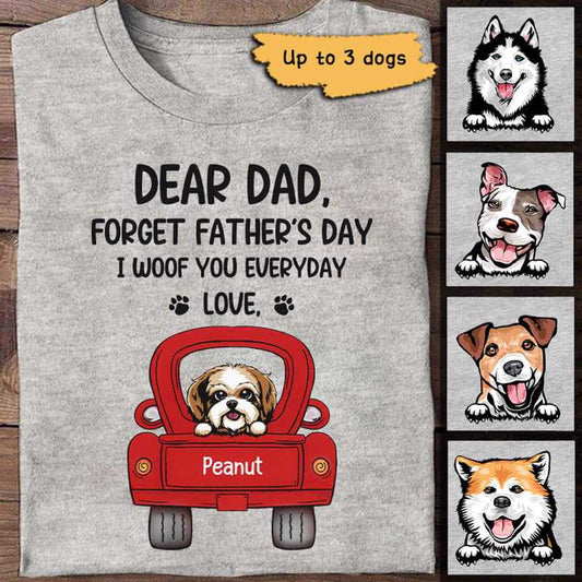 Apparel Dogs On Truck Forget Father‘s Day Personalized Shirt Classic Tee / Ash Classic Tee / S