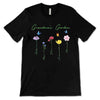Apparel Family Watercolor Flowers Personalized Dark Shirt (Ver 1-10)