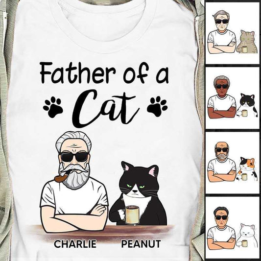Apparel Father Of Cats Old Man Personalized Shirt Classic Tee / White Classic Tee / S