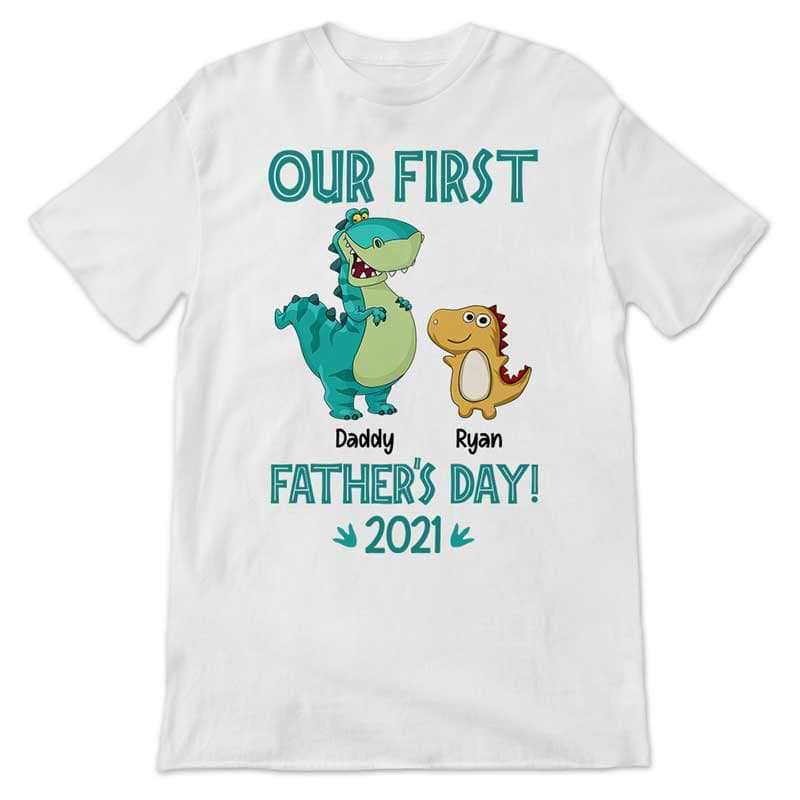 Apparel First Father‘s Day Daddysaurus Personalized Shirt
