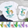 Apparel First Father‘s Day Daddysaurus Personalized Shirt Classic Tee / White Classic Tee / S