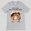 Apparel Girl And Horse Pink Heart Personalized Shirt