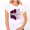 Apparel Grandma Flying Butterflies Purple Flower Personalized Shirt