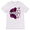 Apparel Grandma Flying Butterflies Purple Flower Personalized Shirt