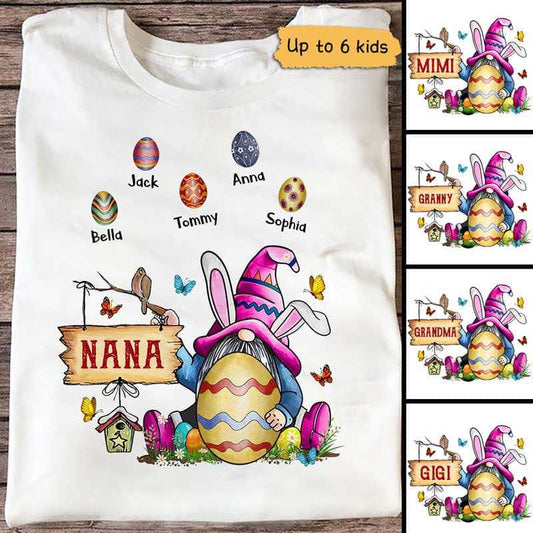 Apparel Grandma Gnome Easter Personalized Shirt Classic Tee / White Classic Tee / S