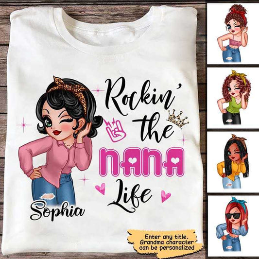 Apparel Grandma Life Sassy Girl Personalized Shirt Classic Tee / White Classic Tee / S