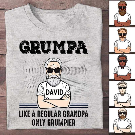 Apparel Grandpa Grumpa Old Man Personalized Shirt Classic Tee / Ash Classic Tee / S