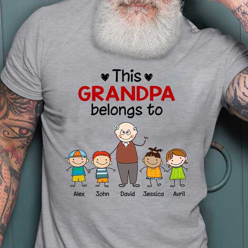 Apparel Grandpa Stick And Kids Personalized Shirt