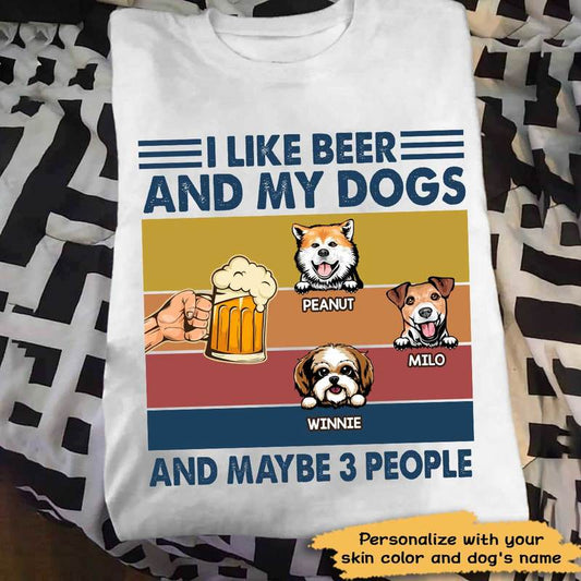 Apparel I Like Beer And My Dogs Personalized Dog Shirt