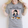 Apparel Just A Girl Who Loves Dogs Chibi and Sleeping Dog Personalized Shirt