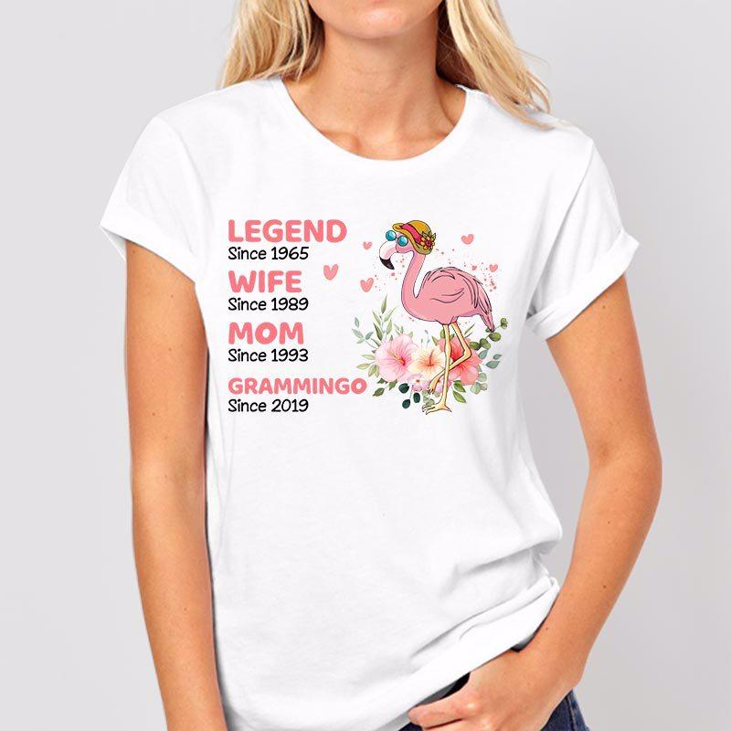 Apparel Legend Wife Mom Grandma Flamingo Grammingo Personalized Shirt