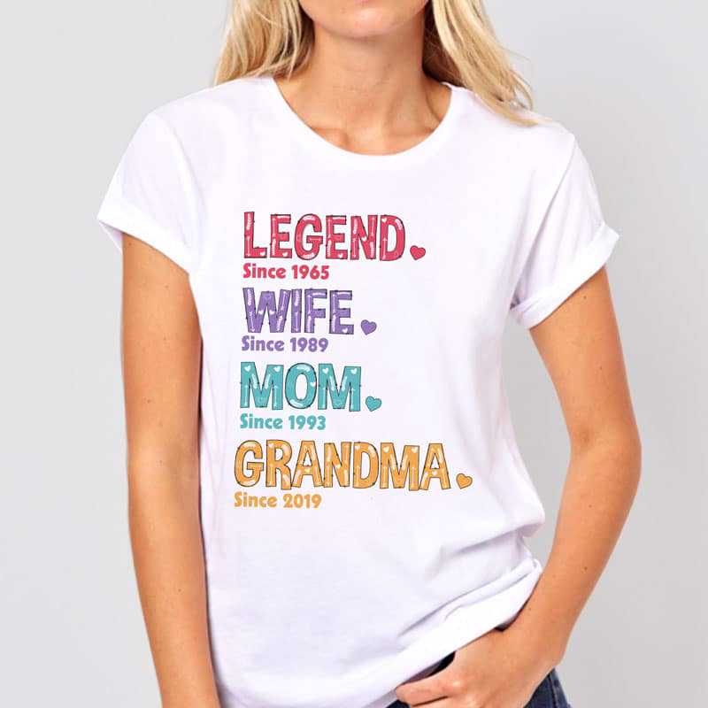 Apparel Legend Wife Mom Grandma Pattern Personalized Shirt