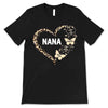 Apparel Leopard Mom Grandma Heart Personalized Shirt