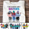 Apparel Life Is Better With Sisters Modern Girls Personalized Shirt Sweatshirt / Light Pink Sweatshirt / XL