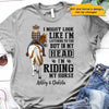 Apparel May Look Like I‘m Listening Horse Girl Back View Personalized Shirt Classic Tee / Ash Classic Tee / S