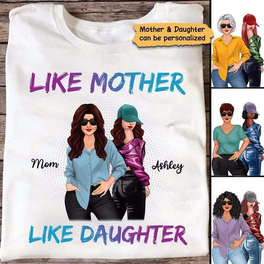 Apparel Mother Daughter Posing Linked Forever Personalized Shirt Classic Tee / White Classic Tee / S