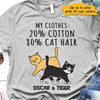 Apparel My Clothes Info Cat Lovers Personalized Shirt Classic Tee / Ash Classic Tee / S