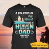 Apparel My Dad Fishes In Heaven Fishing Memorial Personalized Shirt Classic Tee / S / Black