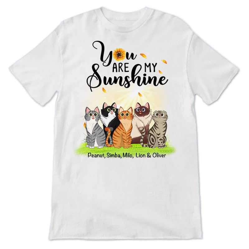 Apparel My Sunshine Sitting Cat Cartoon Personalized Shirt
