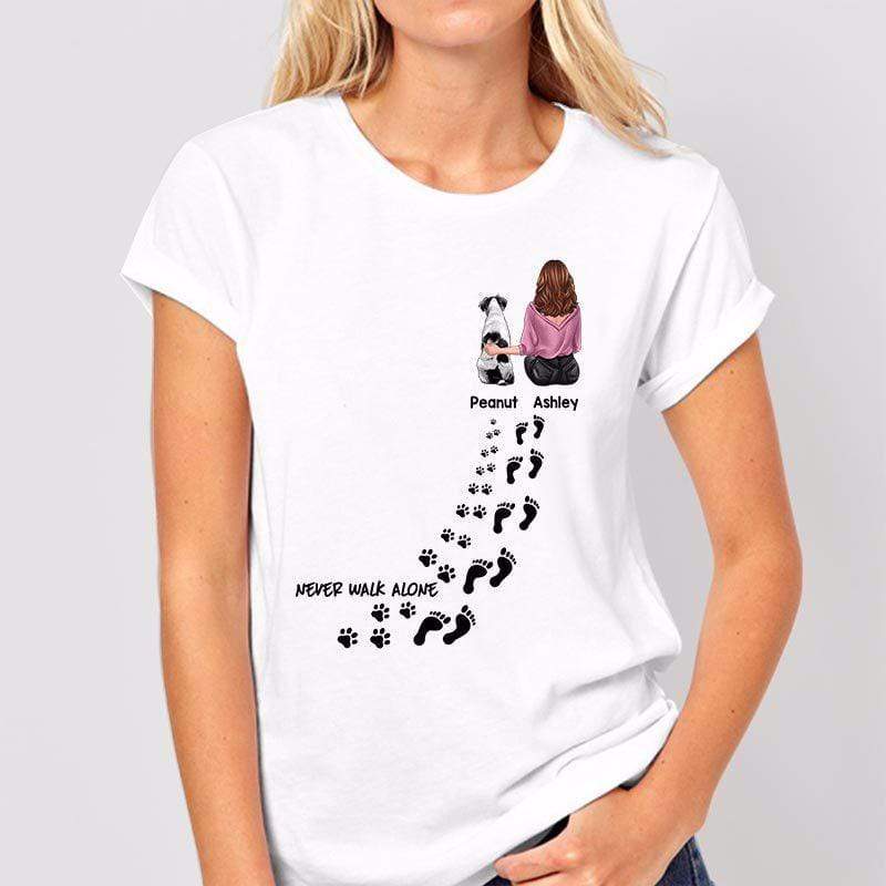 Apparel Never Walk Alone Girl And Dogs Personalized Shirt