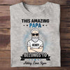 Apparel Old Man This Amazing Dad Grandpa Belongs To Kids Names Personalized Shirt Classic Tee / Ash Classic Tee / S