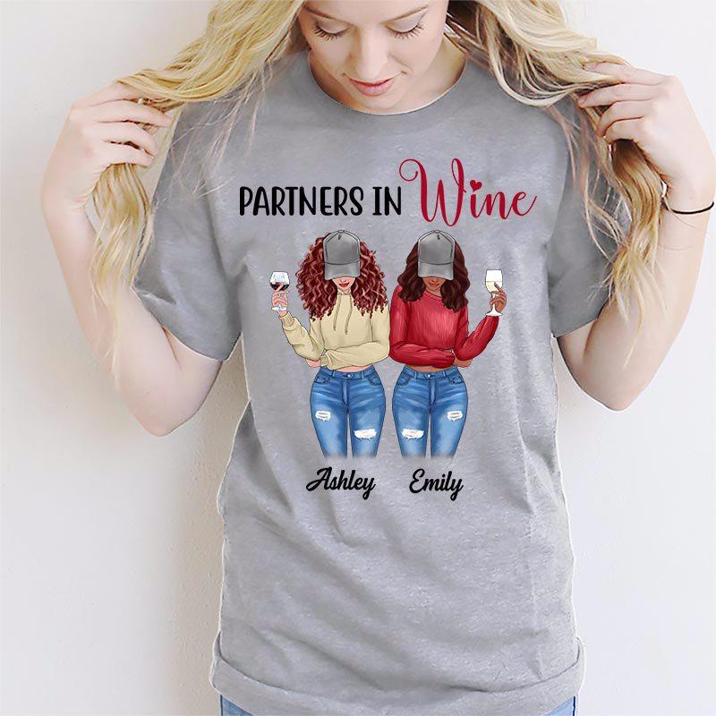 Apparel Partner In Wine Front View Besties Personalized Shirt