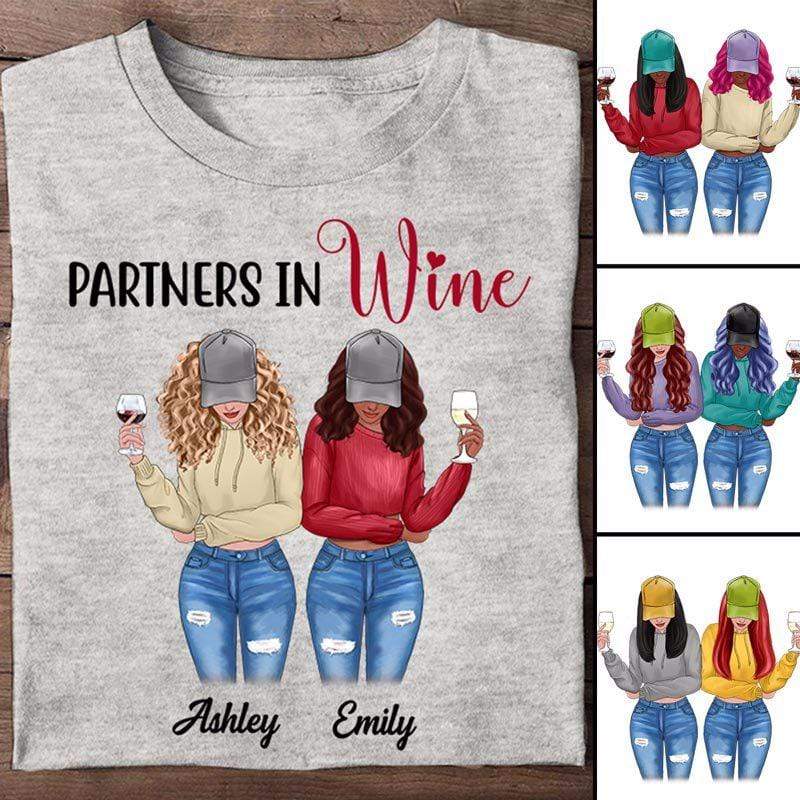 Apparel Partner In Wine Front View Besties Personalized Shirt Sweatshirt / Light Pink Sweatshirt / 3XL