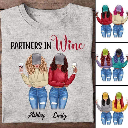 Apparel Partner In Wine Front View Besties Personalized Shirt Sweatshirt / Light Pink Sweatshirt / 3XL