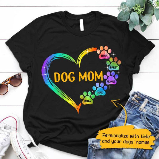 Apparel Paws Heart Personalized Shirt Classic Tee / Black Classic Tee / S