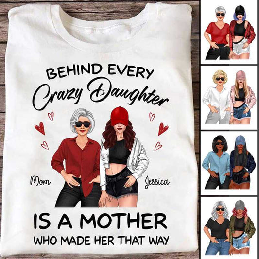 Apparel Posing Mother And Daughter Personalized Shirt Classic Tee / White Classic Tee / S