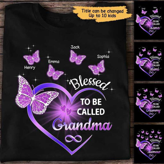 Apparel Purple Heart Butterflies Personalized Shirt Classic Tee / Black Classic Tee / S