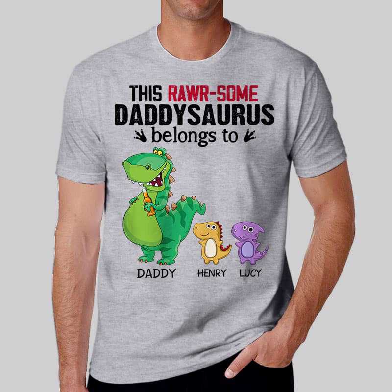 Apparel Rawrsome Grandpasaurus Belongs To Little Dinosaur Personalized Shirt