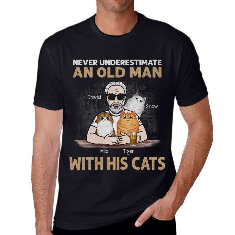 Apparel Real Men Love Cat Fluffy Cat Old Man Personalized Shirt