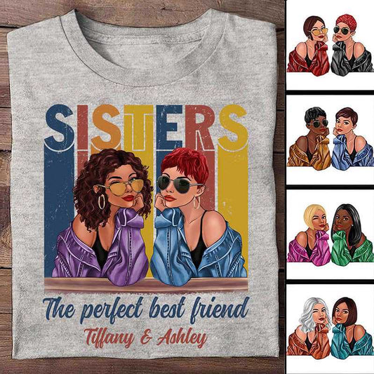 Apparel Retro Fashion Sisters Personalized Shirt Classic Tee / Ash Classic Tee / S