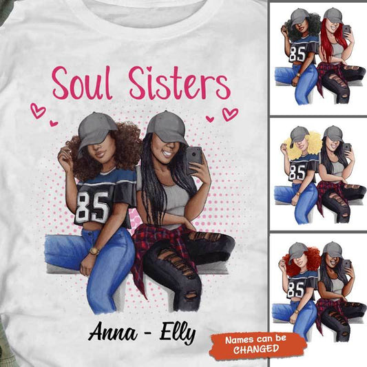 Apparel Selfie Besties Personalized Shirt Sweatshirt / Light Pink Sweatshirt / 3XL