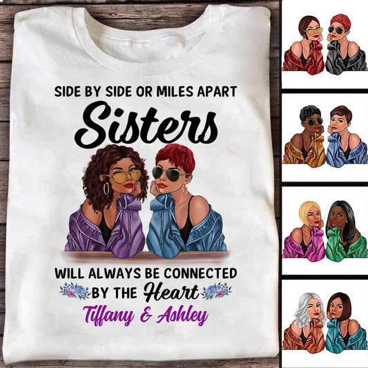Apparel Sisters Connect By Hearts Personalized Shirt Classic Tee / White Classic Tee / S