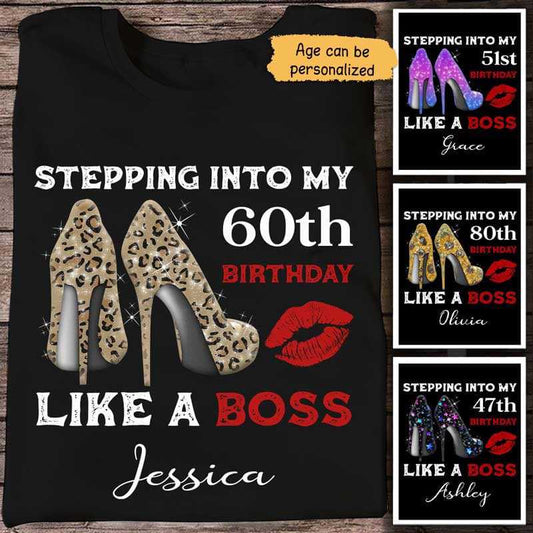 Apparel Stepping Into My Birthday Personalized Shirt Classic Tee / Black Classic Tee / S