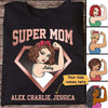 Apparel Super Mom Strong Woman Personalized Shirt Classic Tee / Black Classic Tee / S