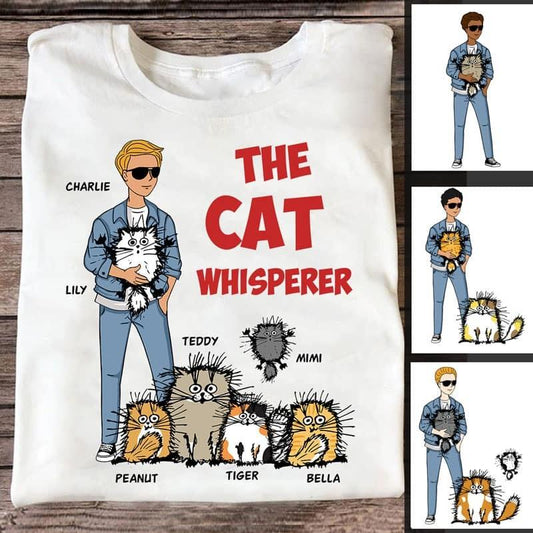 Apparel The Cat Whisperer Man And Funny Cat Personalized Shirt