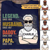 Apparel The Legend Grandpa Old Man Personalized Shirt (Dark Color) Classic Tee / Navy Classic Tee / S