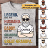 Apparel The Legend Great-Grandpa Old Man Personalized Shirt Classic Tee / Ash Classic Tee / S