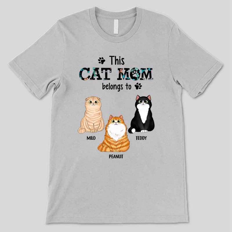 Apparel This Cat Mom Belongs To Fluffy Cat Personalized Shirt