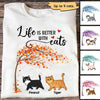 Apparel Walking Cats Under Tree Personalized Shirt Classic Tee / White Classic Tee / S