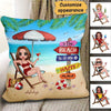 The Beach Is My Happy Place Doll Personalized Pillow (Insert Included)